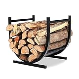 Froadp 44x37x40cm Kaminholzregal Metall Holzlager für Holzscheite Stapelhilfe Brennholzregal Außen Metall-Gestell Holzkörbe Kaminholzständer Feuerholzregal von Feuerholz Brennholz Innen & Außen