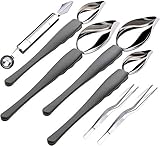 Nuyoah Dekorierlöffel Saucenlöffel Edelstahl Dekorationslöffel Set Dekolöffel Schokoladenlöffel DIY Kuchen Schokolade Gebäck Dekorieren Bleistift Löffel Werkzeuge 7Stk