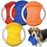 Forreen Hundefrisbee, 4 Stück Hund Frisbee Natürliches Baumwolle Hund Fliegende Scheibe Bunt Ungiftiger Bissresistan Haustier Frisbee für Hundetraining Werfen Fangen Spielen (Zufällige Farbe)
