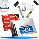 PEARWAY Bilderhaken selbstklebend EXTRA STARK [HALT BIS 6KG] für Alu Dibond & Acrylglas Aufhängung - Bilder aufhängen ohne Bohren - Klebehaken Bilder - Bildaufhänger Spiegelhalter - Spiegel Aufhängung