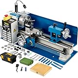 VEVOR Mini Drehmaschine 550 W, Metall Mini Drehmaschine Max. 2500 U/Min, Metallbank Drehmaschine, Metall Mini Drehmaschine, Tischdrehmaschine, Gewinde 12-52 TPI, Mini Drehbank metall, Zubehör Inkl.