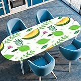 FANSU Ovale Tischdecke Garten Abwaschbar mit Elastischem Rand,für Outdoor Gartentischdecke Elastisch für Küche, Esszimmer, Picknick, Party (Fruchtstil 1,132cmx305cm（52'x120'）)