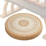 Wlikmjg Bodenkissen Zum Meditieren - Rundes Gepolstertes Geflecht-Sitzkissen - Boho Möbel Wohnkultur Deko Für Kamin Outdoor Yoga Wohnzimmer Teezimmer