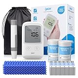 IMDK Blutzuckermessgerät-Set (mg/dl), 𝐊𝐥𝐢𝐧𝐢𝐬𝐜𝐡 𝐩𝐫ä𝐳𝐢𝐬𝐞𝐬 Blutzuckermessgerät mit 50 Teststreifen, 50 Lanzetten und 1 Stechhilfe – codierungsfrei & großes Display