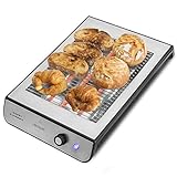 Cecotec Turbo Easy Toast Inox Flachtoaster. 3 Quarzheizkörper, 6 Leistungsstufen, Krümelschublade, Kabelaufwickler , Edelstahl-Finish, 900 W.