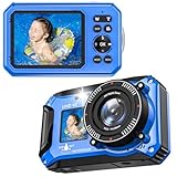 Digitalkamera, Yixinxin 4K 64MP 33FT UHD Unterwasserkamera zum Schnorcheln mit 32GB Karte Dual-Screen Kompakte wasserdichte staubdichte schwimmfähige Kamera Autofokus Digitalkamera wasserdicht 1500mAh