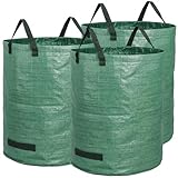 BigDean Gartensack 3X 272l Gartensack Laubsack Gartenabfallsack stabil - Gartensäcke für Gartenabfälle - Laubsäcke Rasenschnitt - Grünschnittsäcke faltbar, groß, robust aus Polypropylen-Gewebe 150GSM