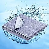 Marchpower Kühldecke 200 x 150cm, leichte Sommerdecke mit Japanische Arc-Chill 3.0 Q-Max0.5 Kühlfasern, Absorbiert Körperwärme, 2-in-1 doppelseitig als Kinderdecke Sofadecke Reisedecke - Blau