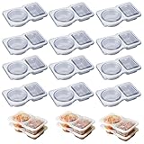 Gewürzbehälter mit zwei Fächern 30X Zweikammer GewüRzbehäLter, 2-Fach Meal Prep Box GewüRzbehäLter, FüR SoßEn, Dips, GewüRze, Mini-TiefküHldose, Aufbewahrungsdosen Mit Deckel