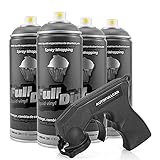 FULL DIP Felgen-Spray Set – Flüssiggummi 4 Sprühdosen – Metallic Anthrazit – Abziehbarer Lack