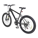 OMGGYER Fahrrad 26 Zoll Mountainbike Herren 21-Gang MTB Fahrräder Hochkohlenstoffstahl Freestyle Bike Höhenverstellbar Mountainbikes mit Doppelscheibenbremsen für Herren/Damen/Jungen/Mädchen