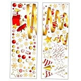 Cabilock 2 Blätter Weihnachtsaufkleber weihnachtliche fensterbilder weihnachten fensterbilder Christbaumschmuck Weihnachtswand klammert Weihnachtsdekoration abnehmbare Wandhalterung PVC