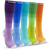 DOVAVA Kompressionsstrümpfe Damen 5 Paar 15-25 mmHg, Stützstrümpfe Lang Blutzirkulation, Thrombosestrümpfe für Krankenschwester Erholung Medizinisch Marathon Farbe: Style A Groesse 39-43
