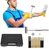 Pssopp 17-teiliges Splinttreiber-Set, Hammer aus Messing und Kohlenstoffstahl, Premium-Aufbewahrungsbox, Splinttreiber, Werkzeuge Zum Entfernen und Reparieren, Ordentlich Aufbewahrt