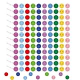 2400 Stück Emoji Sticker, Smiley Aufkleber Bunt, Klebepunkte für Lehrer, Kinder und Büro Smiley Sticker, Motivationssticker für Belohnung und Dekoration, 15.2 x 12.7 cm