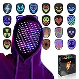 MOYACA LED-Maske mit Gestenerkennung, LED-beleuchtete Gesichtstransformationsmaske für Kostüm, Cosplay, Party, Maskerade Drinnen und draußen