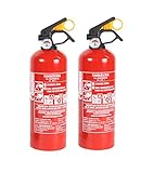 2 Stück ABC-Pulverfeuerlöscher 1kg Halterung/Manometer (GP-1X Autofeuerlöscher fabrikfrisch)