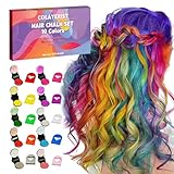 COLAYERIST Haarkreide für Mädchen Kinder, 10 Stück Farbiges Haarspray Auswaschbar, Temporäre Haarfarbe Teenager-Mädchen, Weihnachten, Geburtstagsgeschenk für 5-15 Mädchener (Rosa usw.)