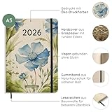 matabooks – A5 Kalender Samaya 2026 Farbe: Spring Green (DE/EN): Veganer Jahresplaner aus nachhaltigem Graspapier
