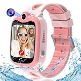 Smartwatch Kinder, 4G Kinder Smartwatch mit GPS und Telefon, IP68 Wasserdicht GPS Uhr Kinder mit SOS Anruffunktion Videoanruf Spiel Voice Chat Wecker Schulmodus Jungen Mädchen Student Geschenk