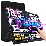 EVICIV Portable Monitor Touchscreen 18,5 Zoll 120Hz GroBer Tragbarer Bildschirm + Sleeve, FHD 1080P 100% sRGB 1500:1 IPS Gaming Display USB C Mini HDMI mit VESA & Ständer für Laptop/Phone/Spielkonsole