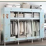 Kleiderschrank Stoffschrank mit Kleiderstange – Faltbarer Aufbewahrungsschrank mit 6 Fächern für Schlafzimmer und Flur – Praktische Garderobe mit Stauraum
