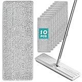 Huucozn 10 Stück Wischmoppbezug Ersatzbezug Wischmopp bezug Mop Pads Mop Microfaser Reinigung Pads Wischtücher boden Wischpads 32.5cmx12cm Wischbezüge Ersatzbezug für alle Böden Maschinenwaschbar
