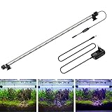 BELLALICHT LED Timer Aquarium Beleuchtung - Aquarien Lampe [Weiß Blau Licht] mit eingebautem Timer Dimmer, Dimmbar 10 Helligkeitsstufen IP67 Wasserdicht Light für Fisch Tank Pflanze, L-63