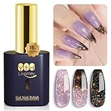 YTD Likomey UV Nagellack Farbwechsel Thermo Farbgel,15ml Grau Schwarz Mehrfarbige Pailletten Gel Chamäleon Shellac Nagelgel UV/LED Color Change Gel Nail Polish Gellack