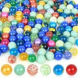 Jttxiu 170 Stück Glasmurmeln Glas, Kleine Glas Murmeln, 16mm Bunte Murmeln, Glaskugeln, Bunte Katzenaugen-Glasmurmeln für Murmelspiel Murmelbahn Kugelbahnen Vasen Pflanzendeko