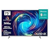 Hisense 75E7KQ PRO 189cm (75 Zoll) Fernseher, 4K UHD, QLED, Smart TV, HDR, Dolby Vision IQ, 144Hz (VRR), HDMI 2.1, Game Mode PRO, Triple Tuner, Alexa Built-In, Dolby Atmos, Dunkelgrau [2023]