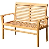 ASS Teak Design Gartenbank Parkbank Sitzbank 120cm 2-Sitzer Bank Gartenmöbel Holz sehr robust JAV-ALPEN120