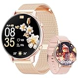 Hwagol Smartwatch Damen Herren, 1.39' Zoll Touchscreen Smart Watch mit Bluetooth Anrufe, Uhr Damen Herren mit 140+ Sportmodi SpO2 Pulsuhr Schlafmonitor Schrittzähler, Armbanduhr für iOS Android Gold