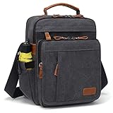 ESTARER Umhängetasche Herren Schultertasche 13 Zoll kleine Herrentasche Kuriertasche aus Canvas für Arbeit Schule Reise