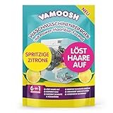 Vamoosh 6-in-1 Waschmaschinenreiniger & Entkalker, löst Haare auf, beseitigt schlechte Gerüche, entfernt Kalk, hinterlässt einen frischen Geruch, antibakterieller Tiefenreiniger (Zitrone, 1 Waschgang)