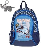 Fabrizio Kinderrucksack Jungen Rucksack Kindergarten ab 3 Jahren Kindergartenrucksack Tasche Skateboard Kinder Handgepäck Reise Turnen + Elefant (Skateboard Modell Pro mit Außentaschen 20652)