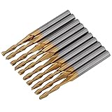 10 pcs Schaftfräser Hartmetall Titanium Coated Fräsbohrer Doppel-Fräser Fräserset 3.175mm Schaft 2mm Schneidkante Durchmesser