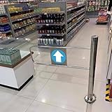 Drehbares Sicherheitsgitter aus Edelstahl – Automatisch schließende Federsperre für Supermarkt-/Bibliothekseingang – 65 x 100 cm Zugangskontrolllösung