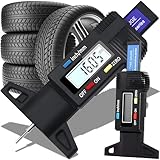 Retoo Reifen Profiltiefenmesser, Reifenmessergerät, Digital Reifenprofilmesser, Tiefenmesser mit LCD Display 0–25.4 mm, Reifen Profilmesser Messchieber, Messgerät für PKW, Vans, Motorrad, LKW