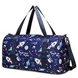 Suweir Sporttasche Kinder Reisetasche Jungen Mädchen mit Nassfach Schwimmtasche Weekender Duffle Bag Outdoor Fussballtasche Badetasche für Reisen, Fitness, Sport, Schule (Blau Sternenhimmel)