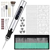 Gravierstift, USB Wiederaufladierbar Gravur Werkzeug Kit - Elektrischer Mini Graveur Gravurwerkzeug für Schmuck Glas Holz Kunststoff Metall Stein,Tragbarer DIY-Rotationsgravierer