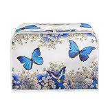 STUOARTE Butterfly-Blumen-Abdeckung für 4 Scheiben, Brotbackmaschinen-Abdeckung, Küchengerät, Brotbackmaschine, Mikrowellen-Staubschutz, Brotmaschinen-Zubehör, Abdeckung und Fingerabdruckschutz