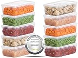 uandu Gefrierbox Set, Frischhaltedosen mit Deckel, Tiefkühldosen 10er Set, Vorratsdosen für Gefrierschrank, Gefrierdosen, Gefrierboxen Organizer, Deli Container, Gefrierbehälter, BPA-frei -2L x 10
