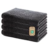 Lavea 4er Set Handtücher 40x70 cm - Weiche & saugstarke Gästetücher aus 100% Baumwolle – Oeko-TEX 100 Zertifiziert – Waschbar bei 60 Grad – Ideal für Bad, Gäste-WC, Sport & Fitness - Anthrazit