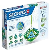 Geomag - Classic Panels 52 Teile - Magnetisches Konstruktionsspielzeug für Kinder - Green Line - Lernspiel aus 100% Recyclingkunststoff