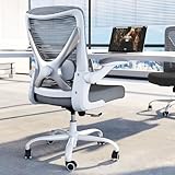 TRALT Ergonomischer Bürostuhl - X-förmiger Computer-Schreibtischstuhl bequem, Gaming-Stuhl, Bürostuhl mit Lendenwirbelstütze, Mesh-Bürostühle, Schreibtischstuhl für Lange Stunden(Graues Silber)