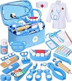 Ophy Arztkoffer Kinder Holz Spielset, Doktorkoffer für Kinder mit Hochsimuliertem Stethoskop Medizinische Spielzeug Geschenke für Jungen und Mädchen im Alter von 3–8 Jahren Zahnarzt Spielzeug