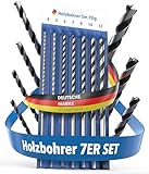 STONE REEF Holzbohrer Set lang Profi - [7-teilig inkl. Tasche] - Schlangenbohrer Ø 4mm, 5mm, 6mm, 7mm, 8mm, 10mm, 12mm x 230mm, lange Schalungsbohrer, Balkenbohrer, langer Holzspiralbohrer, Langbohrer