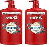 Old Spice Deep Sea 3-in-1 Mehrzweck-Shampoo für Haar, Gesicht und Körper 1000 ml, langanhaltende Frische, Duft von Parfümqualität, Tiefenreinigung (Packung mit 2)