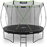 KINETIC SPORTS Premium Outdoor Trampolin 'Ultimate Pro' für Kinder und Erwachsene Ø 244/305/366/427 cm – Kürbis-Design, AirMAXX Sprungtuch, mit Leiter, Fieberglas, bis zu 160 kg